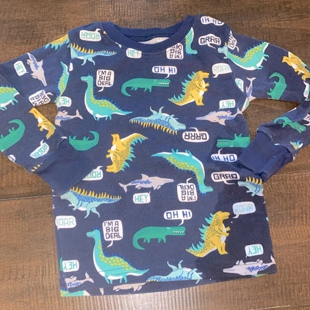CARTERS blue dinosaur top size 2T